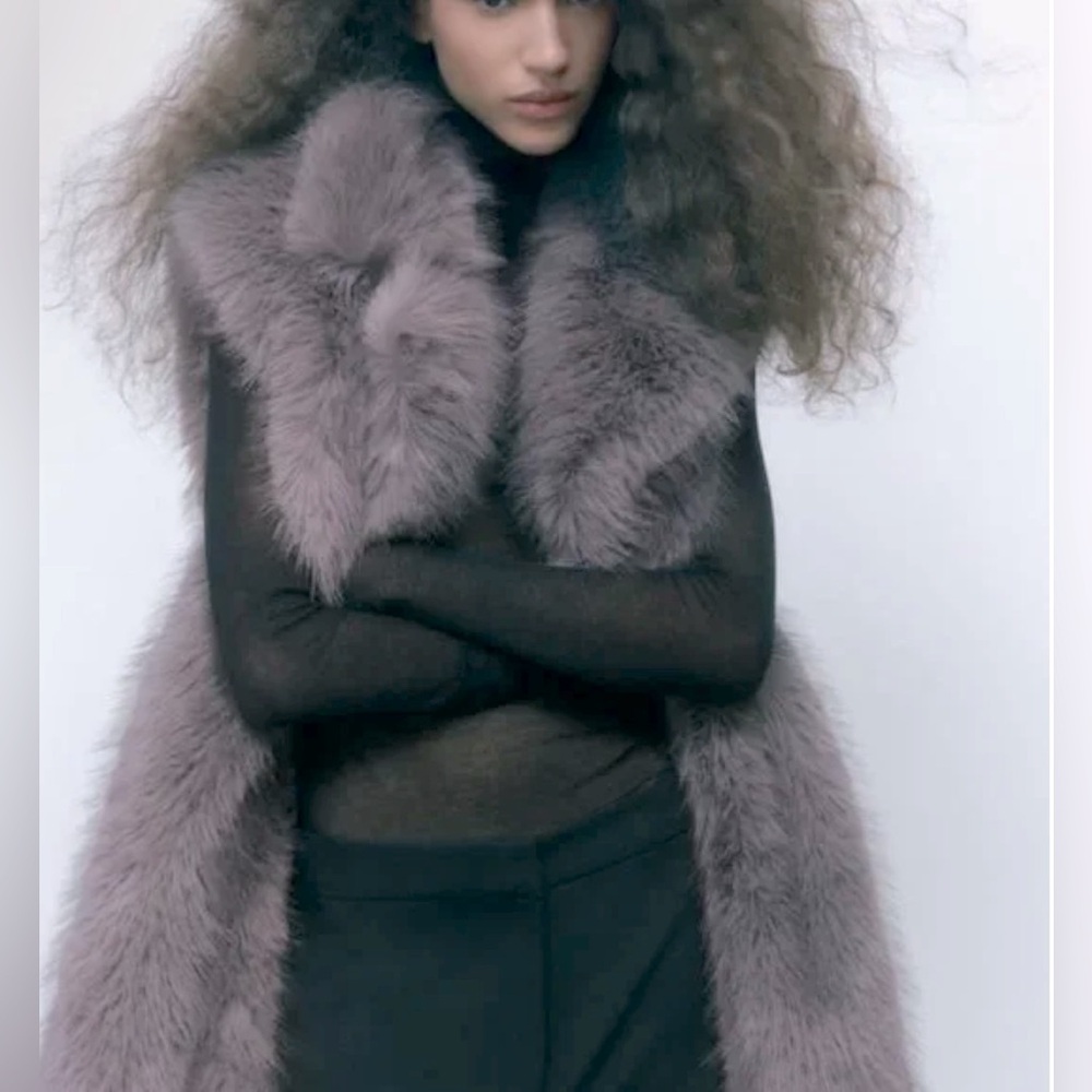 Zara Faux Fur Vest - NWOT